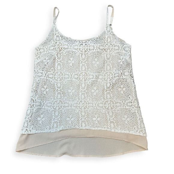CABI Women’s Ivory Lace Overlay It Girl Tank Top Size Small Style #798 - Picture 2 of 5